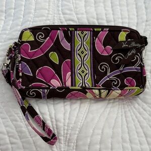 Vera Bradley Brown Purple &Pink Patterned Wristlet
